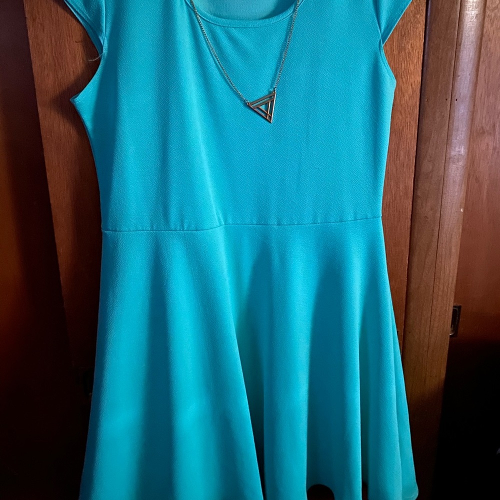 Teal/sea green shift dress